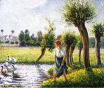 Peasant woman watching the geese 1890